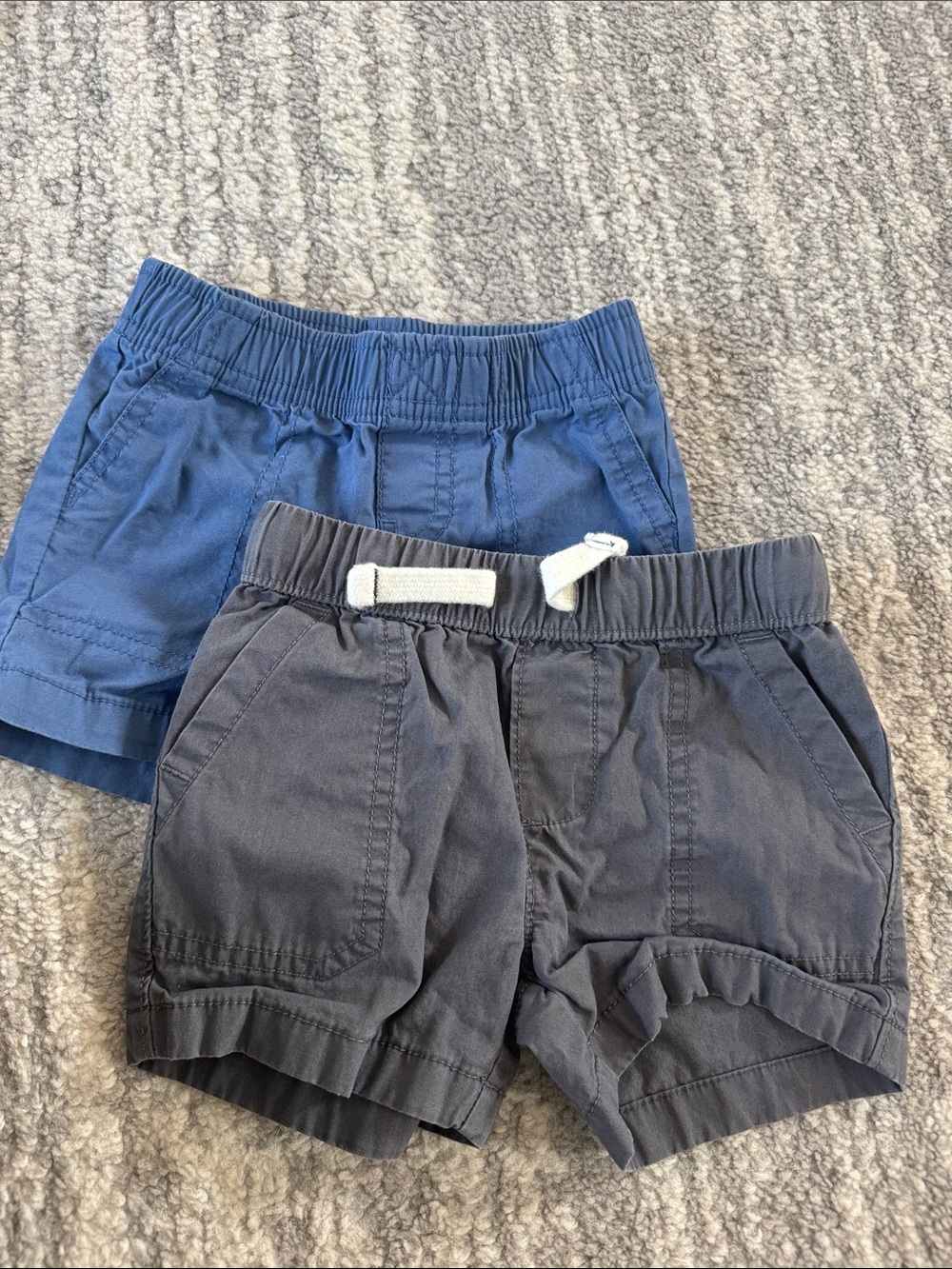Carters Baby Elastic-Waist Pull-On Shorts set of 2 - Blue & Gray